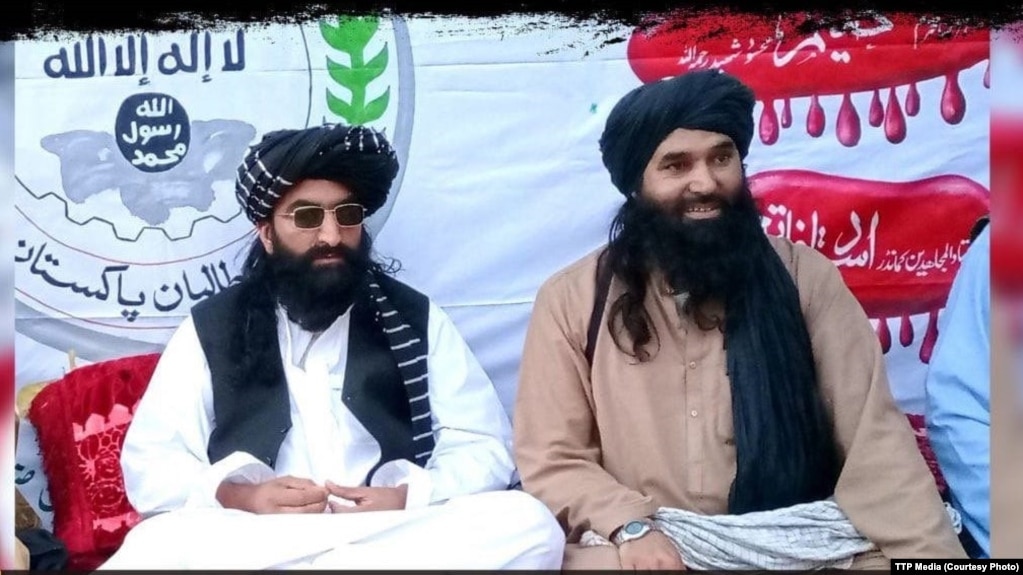 TTP chief Noor Wali Mehsud (left) with another movement leader at an undisclosed location.