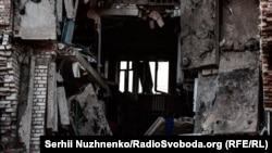 Уничтоженное здание в Бахмуте Донецкой области Украины