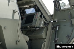 The gunner's seat in an HIMARS