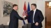 Valdis Dombrovskis, potpredsjednik Europske komisije za gospodarstvo, i Andrej Plenković, premijer Hrvaztske, u Zagrebu 2. lipnja 2022.
