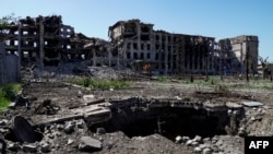 A view of the besieged Ukrainian city of Mariupol.