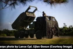 An HIMARS during a training exercise in Okinawa, Japan, in September 2021.