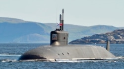 RUSSIA -- MURMANSK REGION, JULY 3, 2020: The K-549 Borei-A-class nuclear-powered ballistic missile submarine Knyaz Vladimir [Prince Vladimir] arrives at Gadzhiyevo naval base of the Russian Northern Fleet. 