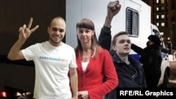 Сторонники Навального Захар Сарапулов, Ксения Фадеева и Егор Бутаков. Все они сегодня были задержаны