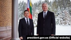 Президент Украины Владимир Зеленский и президент Литвы Гитанас Науседа