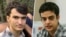Ali Younesi (left) and Amirhossein Moradi were convicted in April of sabotaging public facilities, cooperating with opposition groups, and spreading propaganda against the system.