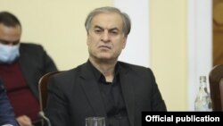 Armenia - Mahmoud Ahmadi-Bighash, a member of an Iranian parliamentary delegation visiting Armenia, at a meeting with Armenian lawmakers, Yerevan, December 21, 2021.