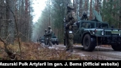 Підрозділи польської армії на охороні кордону з Білоруссю. Грудень 2021 року