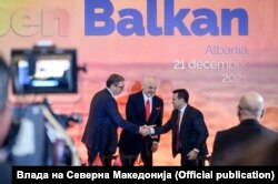 Takimi i fundit i liderëve të "Ballkanit të Hapur" në Tiranë më 21 dhjetor 2021.