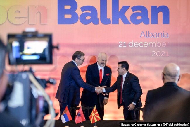 Takimi i fundit i liderëve të "Ballkanit të Hapur" në Tiranë më 21 dhjetor 2021.