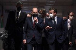 Kancelari gjerman, Olaf Scholz dhe presidenti francez, Emmanuel Macron. Fotografi nga arkivi.