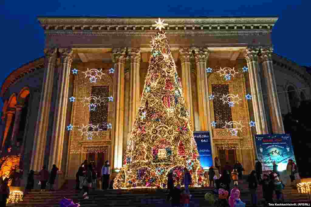 Georgia - New year tree. Christmas tree in Kutaisi. 