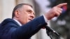 Bosnian Serb leader Milorad Dodik addresses his supporters during a rally organized on the eve ofa court verdict for him in Banja Luka, on February 25, 2025.