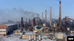 Centrala chimică de la Avdiivka, deteriorată în urma luptelor recente, 31 ianuarie 2017