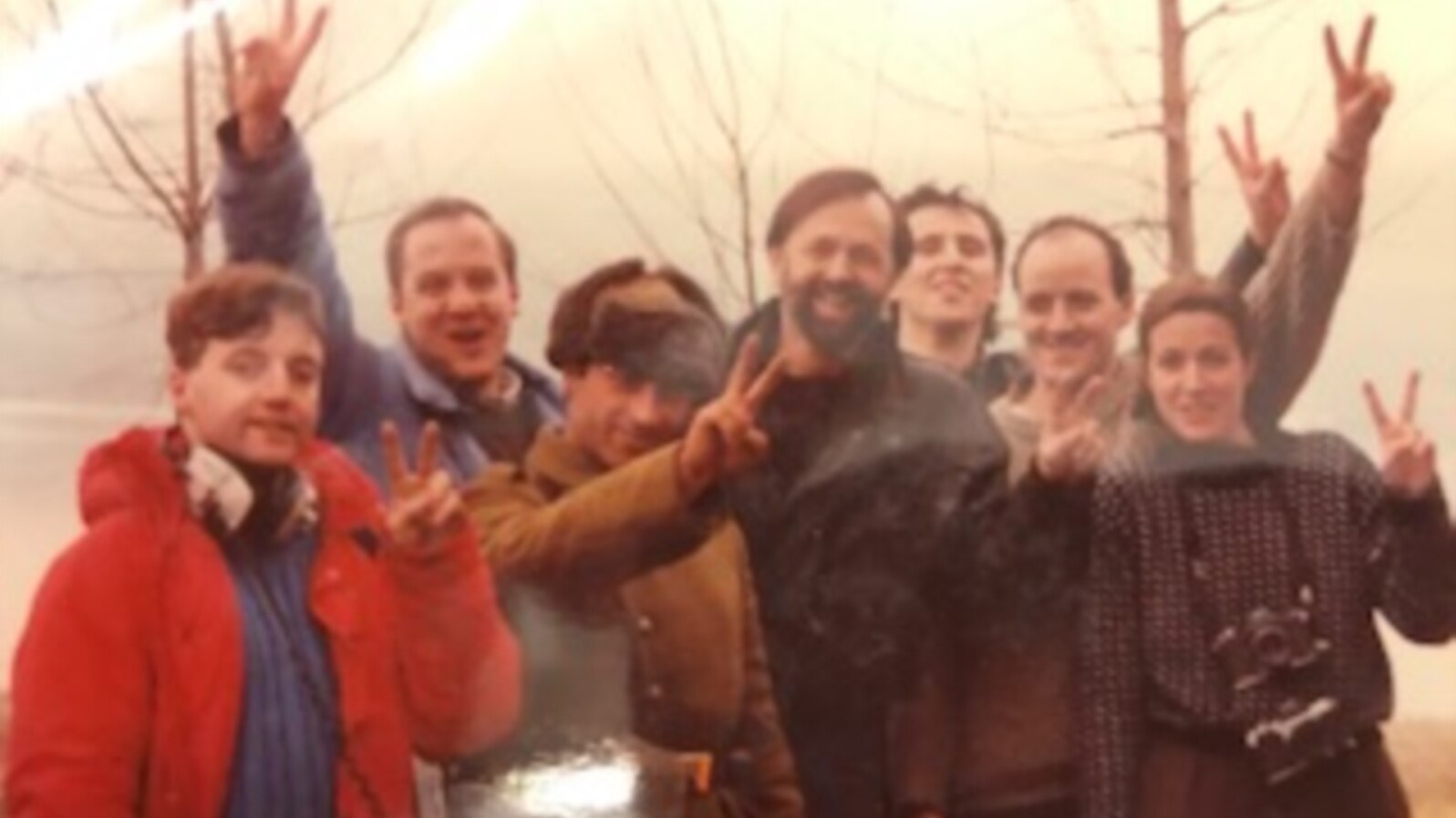 Decembrie 1989, Mihai Carp între Timișoara și București (Mihai Carp, al doilea din stânga)
