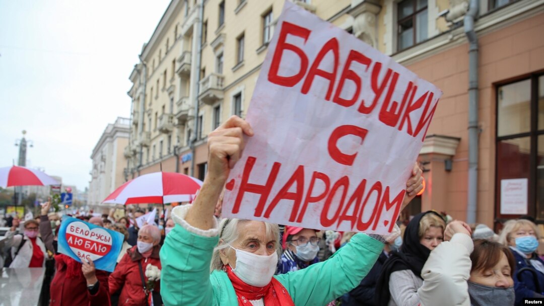 Belarus - Susținătorii Opoziției, în special pensionari, la protestul de luni, din Minsk
