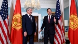 Адылбек Касымалиев жана АКШ мамкатчысы Марко Рубио. Вашингтон, 2026-жылдын 15-апрели.