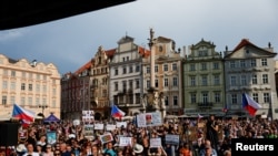 Акция в поддержку Чешского телевидения