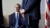 Brian Hook, former U.S. envoy to Iran, listens to White House adviser Jared Kushner speak during a press briefing about the agreement between Israel and the United Arab Emirates at White House in Washington, U.S., August 13, 2020. REUTERS/Kevin Lamarque