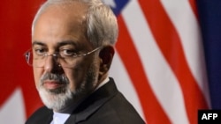 Iranian Foreign Minister Mohammad Javad Zarif looks on during the announcement of a framework nuclear agreement in Lausanne on April 2.