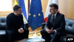 ვოლოდიმირ ზელენსკისა და ემანუელ მაკრონის შეხვედრა ბრიუსელში 6 მარტს.