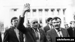 Степан Хмара під час Революції на граніті у жовтні 1990 року