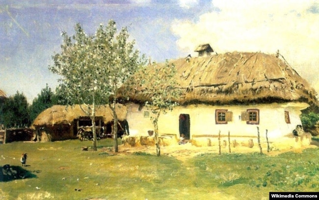 Робота Іллі Рєпіна (Ріпина) «Українська хата» (1880 рік), яка зберігається в Національному музеї «Київська картинна галерея»