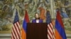 Armenia - U.S. House of Representatives Speaker Nancy Pelosi speaks at the Cafesjian Center for Arts in Yerevan, September 18, 2022. 