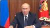 Vlagyimir Putyin orosz elnök televíziós beszéde közben 2022. szeptember 21-én