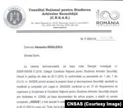 Fragment din documentul CNSAS care confirmă identitatea persoanei cu numele conspirativ „Hodoș”: Neuman Victor