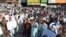 Hundreds of people protest in Swat on September 18 against the worsening security situation.