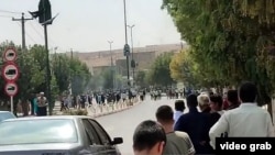 People in Divandarreh, Kurdistan Province, protest Amini's death on September 19.