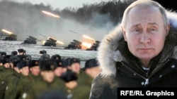 Руският президент Владимир Путин. Колаж.
