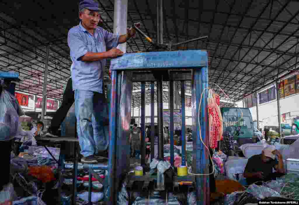 Born and raised in Batken, Abdullah has spent decades working at the market. "I pushed a cart at Dordoi for 10 years. I spent another 10 years packing goods. I raised my two children by working in the Dordoi Bazaar," Abdullah said. 