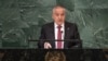 Tajik Foreign Minister Sirojiddin Muhriddin speaks at the United Nations General Assembly on September 24.