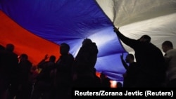 Zastava Rusije tokom jednog od proruskih skupova u Beogradu (foto-arhiv)