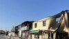 KYRGYZSTAN -- Burnt market in the village of Arka, Batken region, after the armed conflict on the Kyrgyz-Tajik border on August 16-17, 2022.