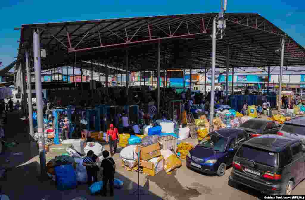 The Dordoi Bazaar in Bishkek provides much-needed jobs to large numbers of people who work within the maze-like structure. 