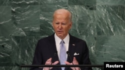 UN - U.S. President Joe Biden addresses the 77th Session of the United Nations General Assembly at U.N. Headquarters in New York City, September 21, 2022. 