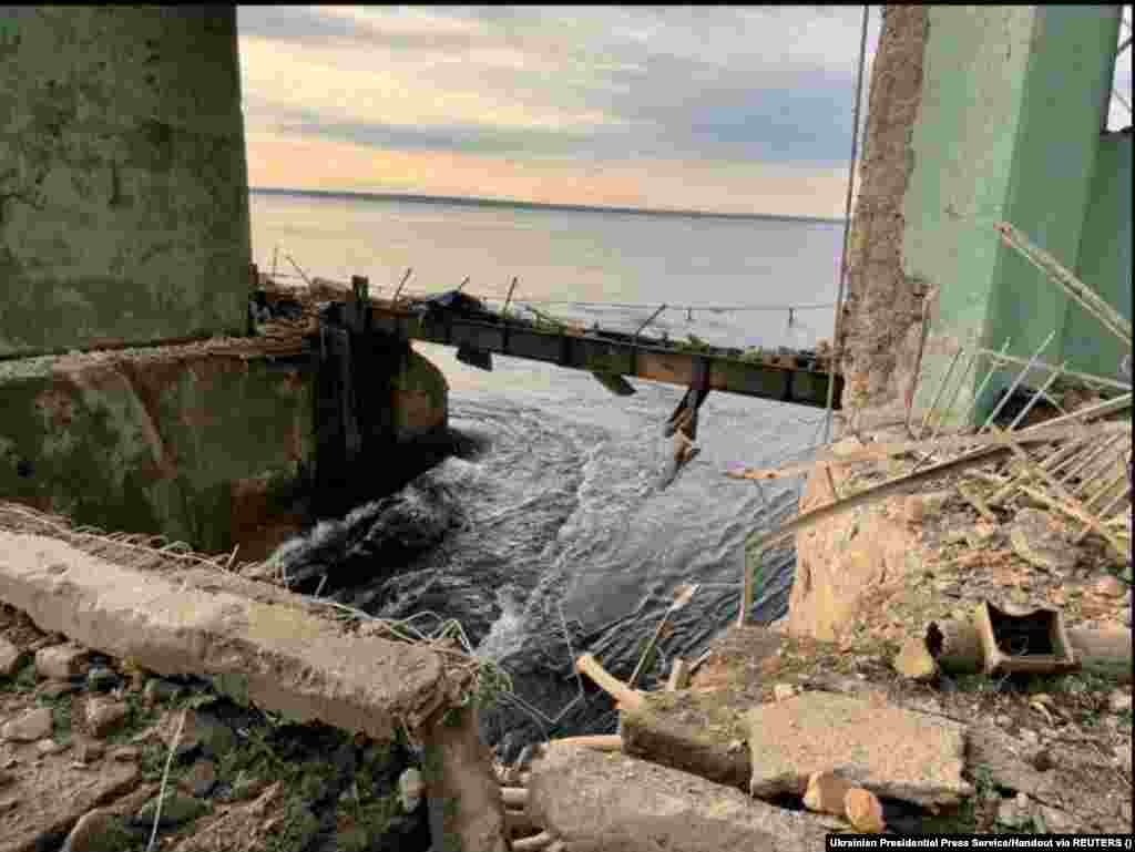 Though Ukraine has been able to regain territory, Moscow is still unleashing missile strikes such as this one that destroyed a hydraulic structure in Kryviy Rih on September 14.&nbsp;