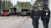 Cars line up to enter Finland from Russia at the Vaalimaa border crossing on September 22. 