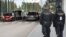 Cars line up to enter Finland from Russia at the Vaalimaa border crossing on September 22. 