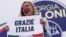 As returns showed her heading to victory, Giorgia Meloni appeared to try to tone down her nationalist messaging in an effort to reassure wary EU and international partners.
