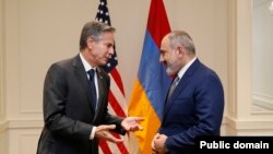 U.S. Secretary of State Antony Blinken and Armenian Prime Minister Nikol Pashinian meet in New York. September 22, 2022.