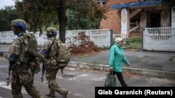 У вызваленым ад расейскіх войскаў горадзе Ізюме Харкаўскай вобласьці, 14 верасьня 2022 