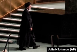Președintele Iranului, Ebrahim Raisi, la Adunarea Generală ONU de la New York, 21 septembrie 2022.