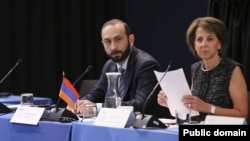 ԱՄՆ, ՄԱԿ - ՀՀ ԱԳ նախարար Արարատ Միրզոյանը ելույթ է ունենում «Ժողովրդավարության արդյունքները» միջոցառմանը, Նյու Յորք, 20-ը սեպտեմբերի, 2022թ., լուսանկարը՝ ԱԳՆ լրատվականի