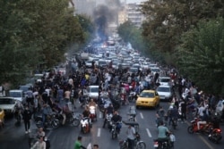 Протестная демонстрация в Тегеране. 21 сентября 2022 года