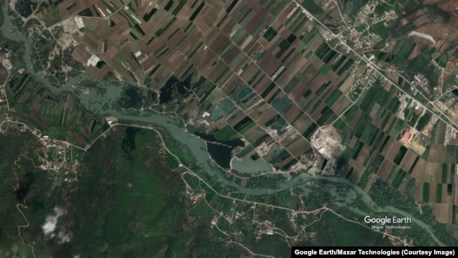 Një tjetër imazh satelitor i Lumit Drini i Bardhë.
