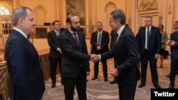 USA- . U.S. Secretary of State Antony Blinken meets with Armenia’s and Azerbaijan’s foreign ministers in New York, September 19, 2022.